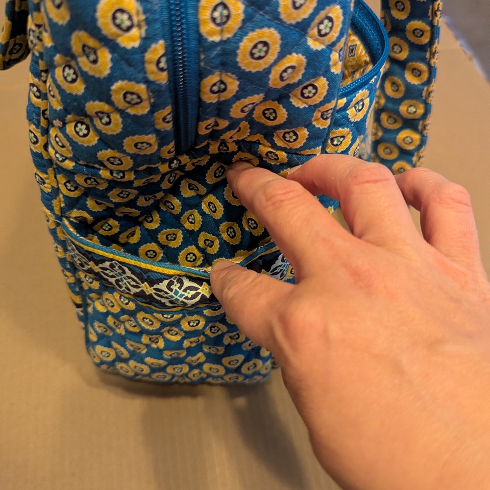 Vera Bradley Blue and Yellow Patterned Bag - Picture 5 of 7